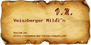 Veiszberger Milán névjegykártya
